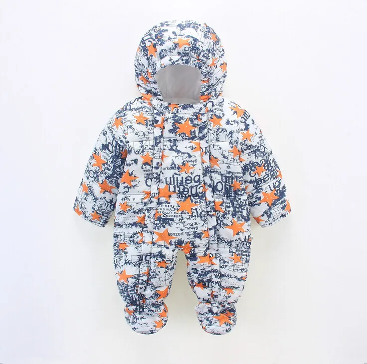 

Baby Snowsuit Winter Newborn Baby Rompers Warm Jumpsuit Baby Snow Wear Cotton Thick Romper Kids Outerwear Clothes Infant Costume