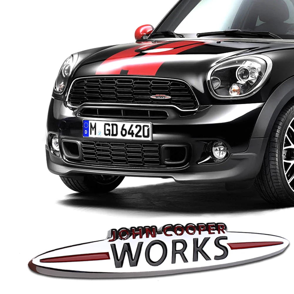 Автомобиль Джон Купер работает эмблема наклейки решетка значок для Mini Cooper JCW S R50 R53 R55 R56 R57 R60 R61 F54 F55 F56 F60 аксессуары