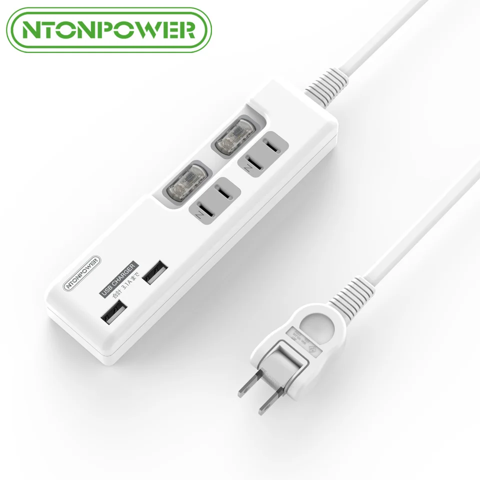 Продажа NTON мощность японская штепсельная вилка мощность полосы с USB зарядное устройство 2 порты Smart зарядки 2 AC розетки индивидуальный переключатель...