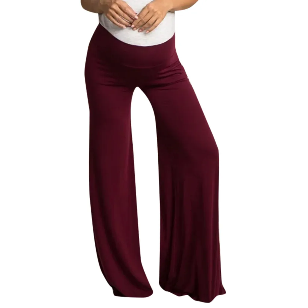 Женские брюки для беременных; летняя одежда для женщин; однотонные удобные брюки для беременных - Цвет: Красный