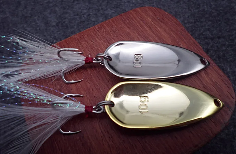 10g Metal fishing lure spoon Gold/Silver cheap fishing lures china fishing tackle Hard Bait free shipping