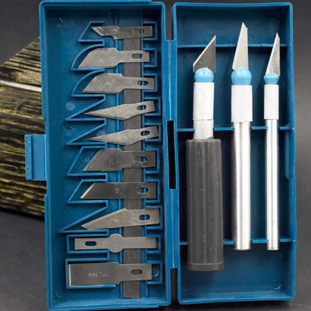  Portable Wood Carving Tools 13pcs Fruit Food Craft Sculpture Engraving Scalpel DIY Cutting Tool Col