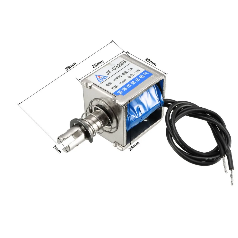 Uxcell DC 12 V/24 V Электромагнит 400mA 2A 20/25N 10 мм тестовая Тип открытая рамка прямолинейного движения с хорошим качеством, электромагнит 1 шт