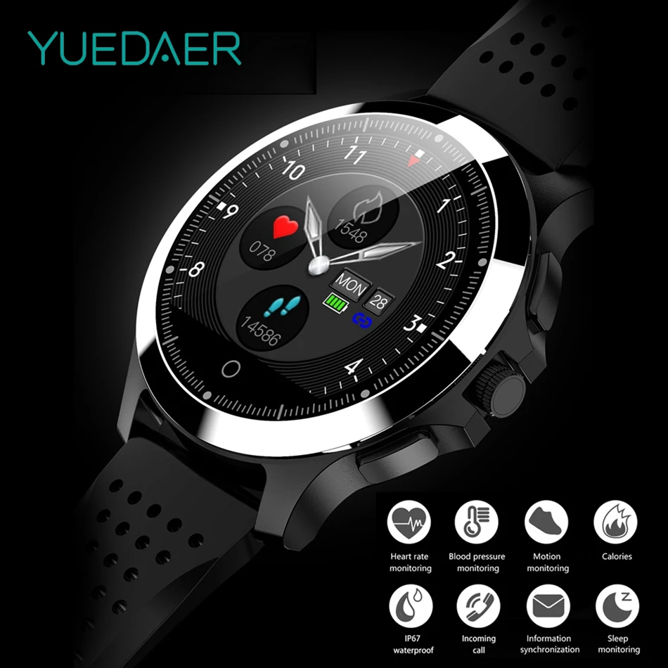 YUEDAER Smart Watch Men ECG PPG Smartwatch Heart Rate Monitor Multi-dial Watchs Luxury Leather Fitness Sport Tracker Bracelet 