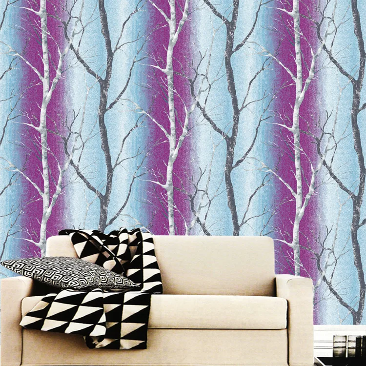 10MX53CM 3D White Purple Tree Wallpaper for Bedroom Modern ...