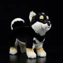 Реальной жизни стоял черный японский Шиба ину плюшевые игрушки мягкие реалистичные собака чучело игрушки детские игрушки рождественские
