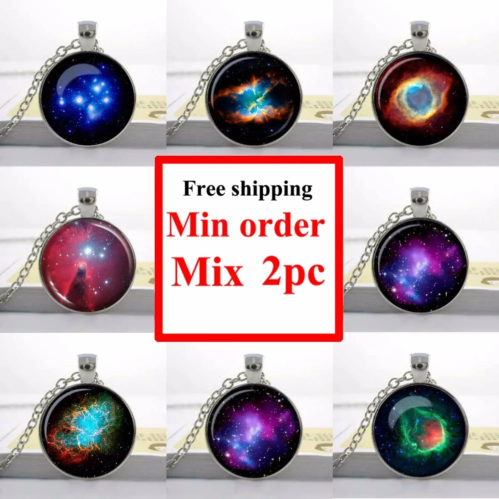 

Starry Sky Pendant Nebula Necklace Galaxy Space Universe Pleiades Star Cluster Pendant Gifts Friend Glass Necklaces Jewelry HZ1