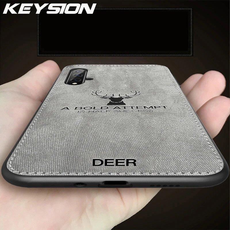 KEYSION Phone Case for Huawei Honor 20 Pro 10 10i Retro Fabric Cloth Texure Soft Cover For Lite V20 V10 |