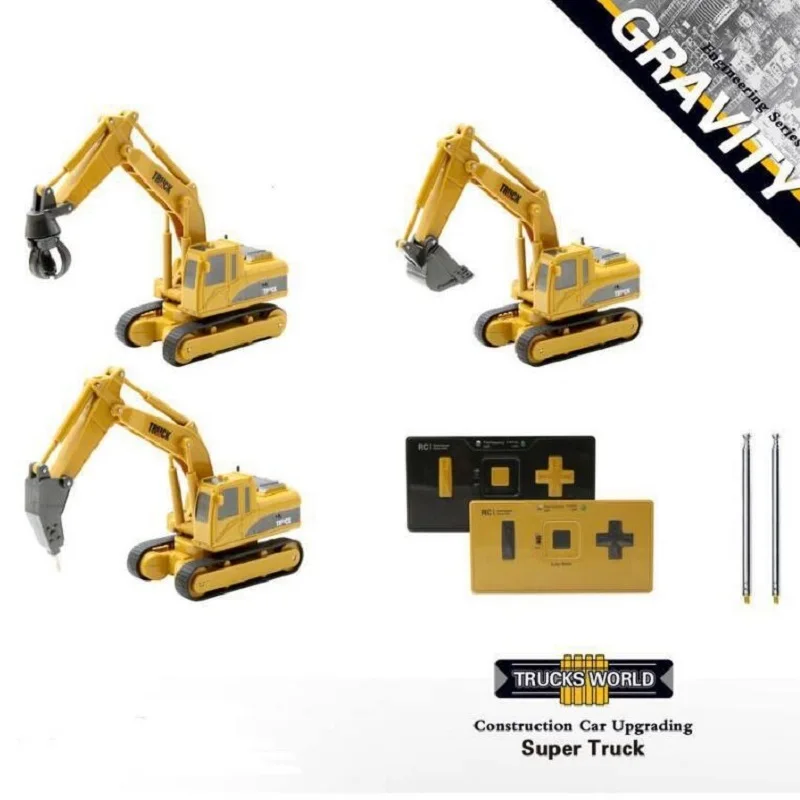 RC Truck Road Vehicle Grasping Wooden Car Forklift Engineering Excavator Learning Toys for Children