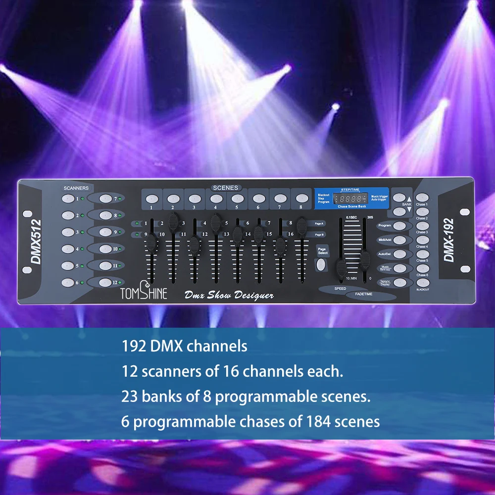 

DMX512 Wireless Controller Console 192 Channels Stage Light Transmitter Party DJ Disco Equipment Moving Head Par Lamp Controller