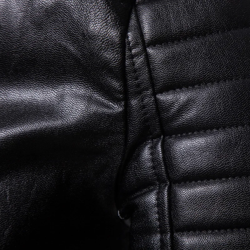 Мужская кожаная куртка в европейском и американском стиле для отдыха, мотоциклетная кожаная куртка на молнии, мужская куртка, тонкий воротник-стойка ПУ кожа