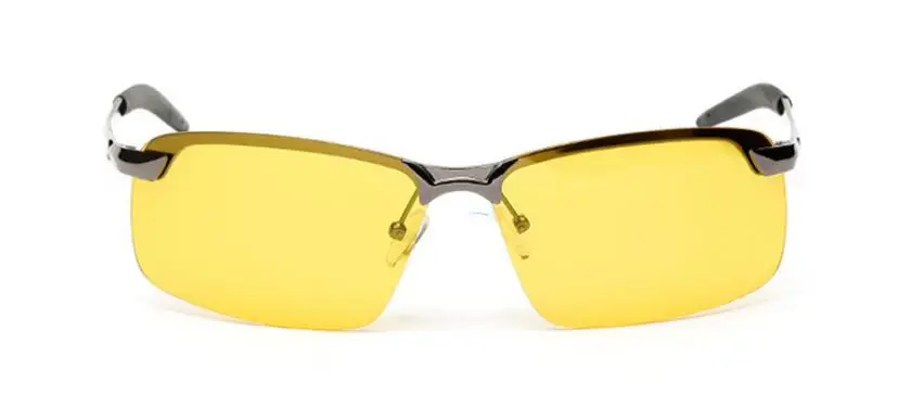 Поляризационные солнцезащитные очки, мужские, металлическая оправа, полуоправы, спортивные солнцезащитные очки, фирменный дизайн, для мужчин и женщин, для вождения, рыбалки, на открытом воздухе - Цвет линз: Цвет: желтый