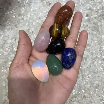 

7pcs beautiful natural rose quartz,lapis lazuli,tiger eye Crystal gemstone eggs meditation reiki healing stone wholesale