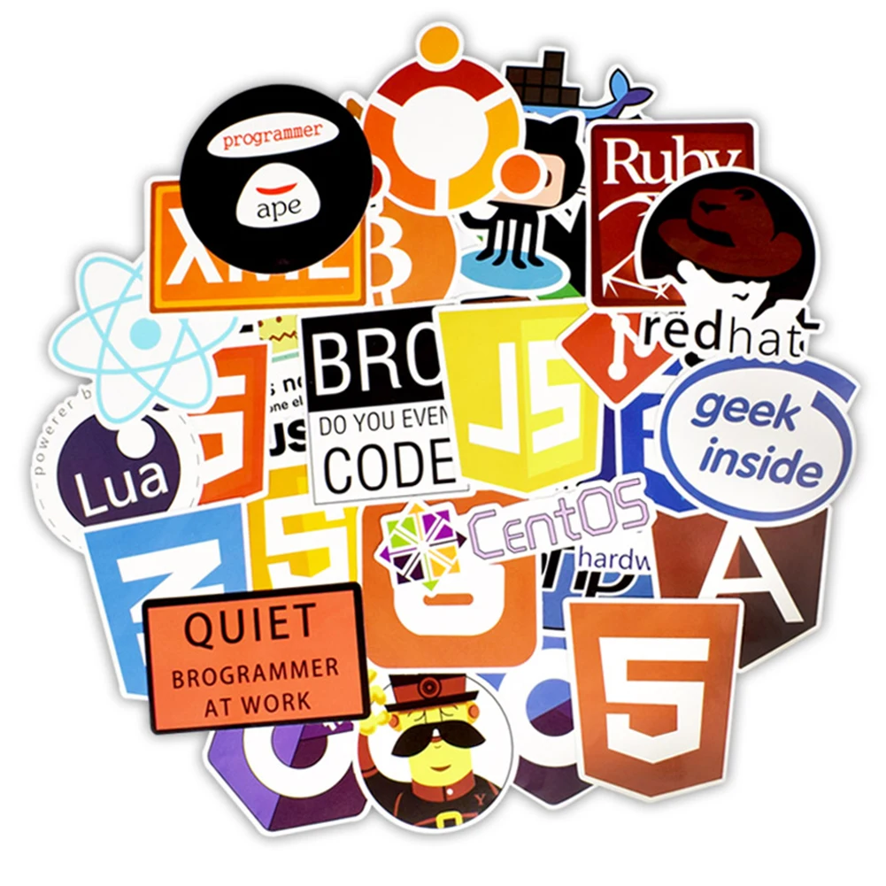 50 шт. DIY наклейки ноутбук автомобиль интернет Java JS phr Html облако Docker Биткойн