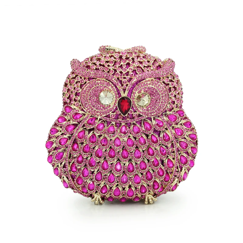 Women Evening Bags Ladies Owl Shape Crystal Clutch Bag Female Pink Color Party Clutches Ladies dinner bags(88129A-P) Women Evening Bags Ladies Owl Shape Crystal Clutch Bag Female Pink Color Party Clutches Ladies dinner bags(88129A-P)