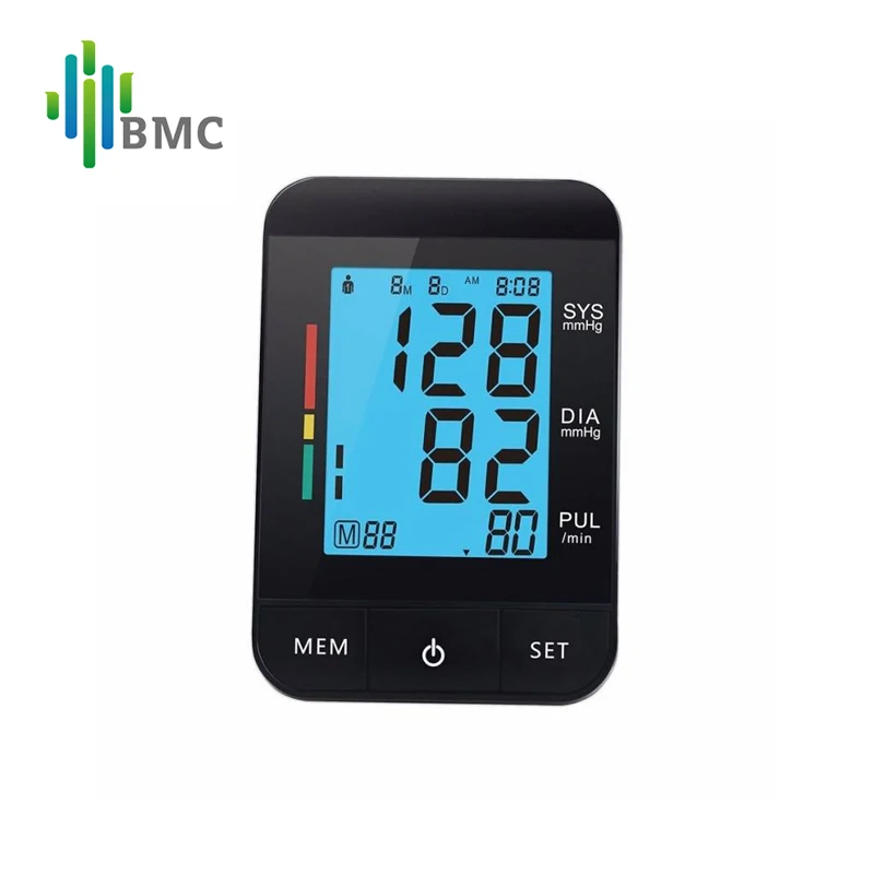 

BMC Blood Pressure Monitor Upper Arm Digital Electronic Automatic Sphygmomanometer BP Blood Pressure Meter LCD Display Tonometer