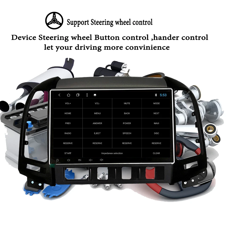 Perfect 9" IPS Octa Core 4G Android 9.1 4GB RAM 64GB ROM Car DVD Player Radio GPS Navigation For Hyundai Santa Fe 2007-2012 Head Unit 5