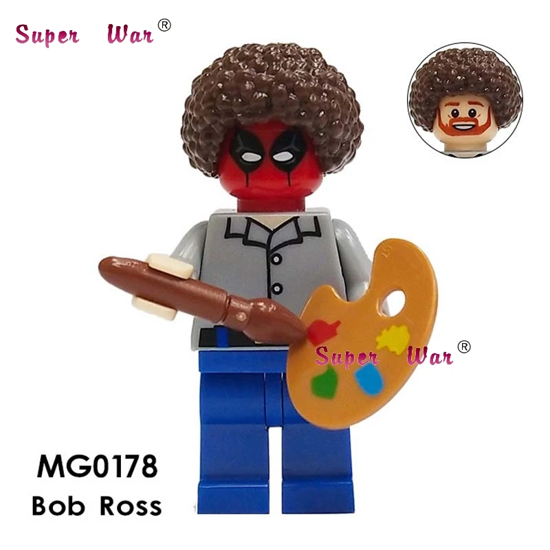 

Single Avengers Endgame Bob Ross Iron Man Captain America Thor Tony Stark Valkyrie Marvel building blocks Kids Toys