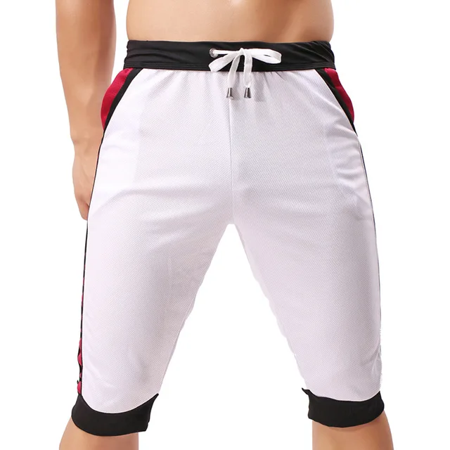 GXQIL Men Nylon Running Sport Shorts Drawstring Pocket Solid Color Gym ...