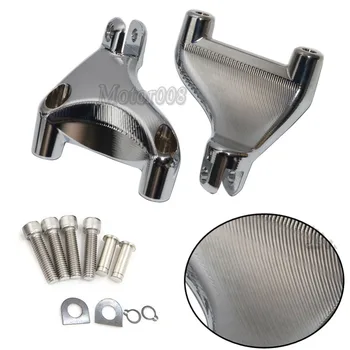 

Chrome CNC Billet Passenger Rear Footrest Foot Peg Footpeg Mount Brackets For Harley XL 883 1200 Sportster 2004-2013