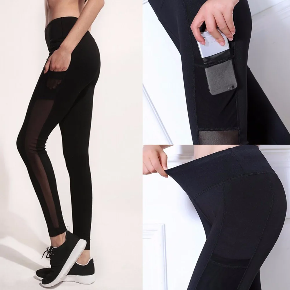 black yoga pants with side pockets