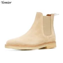 Handmade Luxury Brand Cow Leather Autumn Winter Men Boots Fashion Pointed Toe Wedding Chelsea Vintage Motorcycle