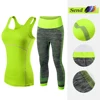 Ropa de Fitness rayas sin mangas tenis Yoga chaleco + Pantalones correr apretado Jogging ropa de entrenamiento para mujeres chándal traje deportivo ► Foto 1/6