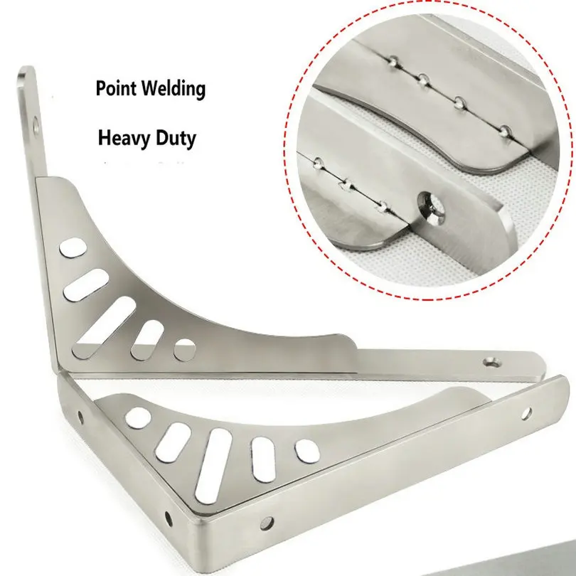 2 шт. 6-16 дюймов SUS304 нержавеющей стальной кронштейн для полок L Форма утолщенной угловая под прямым углом два способа Применение кронштейн