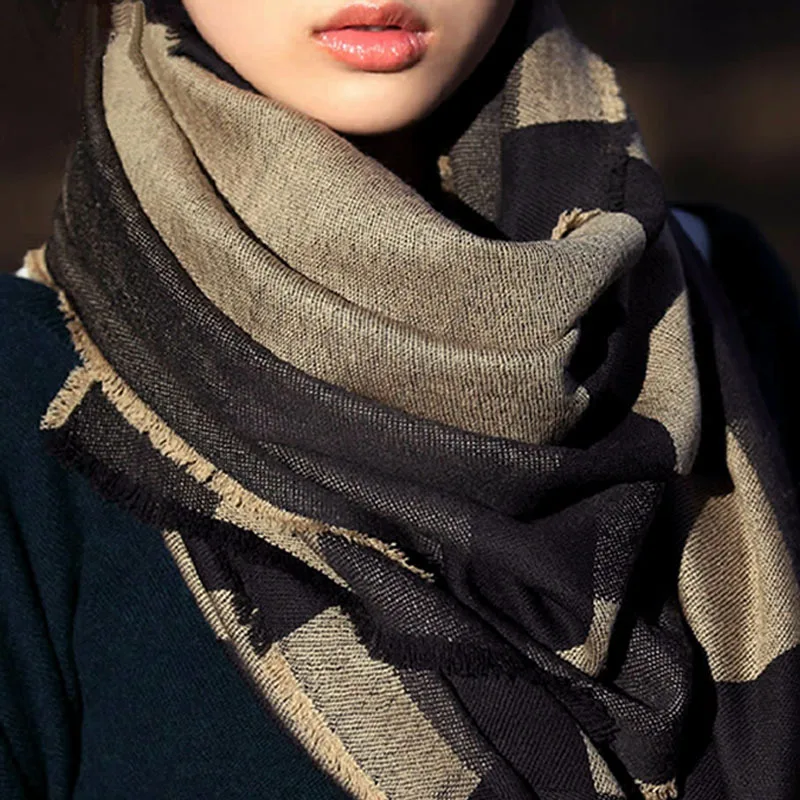 

Free Shipping 2016 Hot Sale Fashion Women Plaid Scarf Autumn Winter Wool Cashmere Designer Shawl Scarf Brand Scarves BRAND