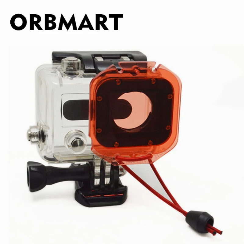 ORBMART красный фильтр с ремешком для GoPro Hero 3 4 3+ спортивная Экшн-камера подводный Дайвинг фильтр объектива