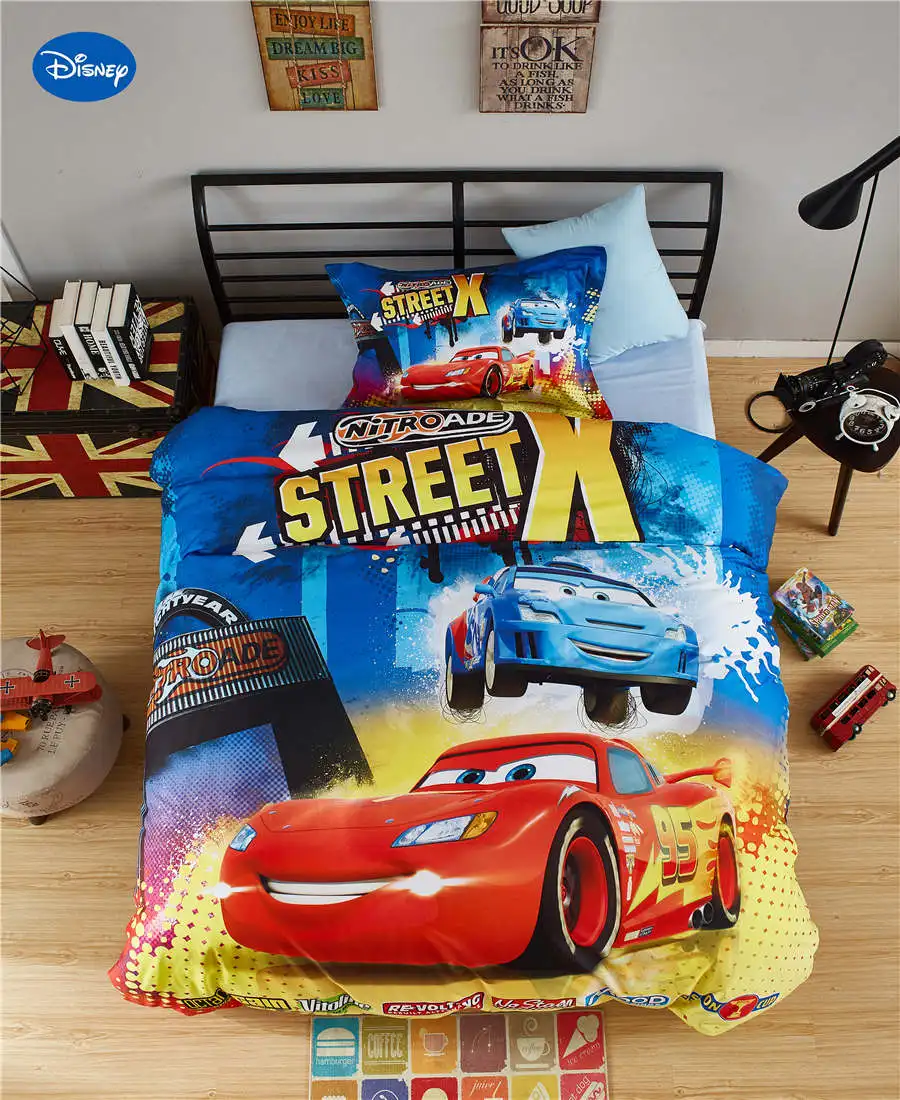 Mc queen покрывала с принтом king size disney Мультфильм Одеяло Комплект постельного белья