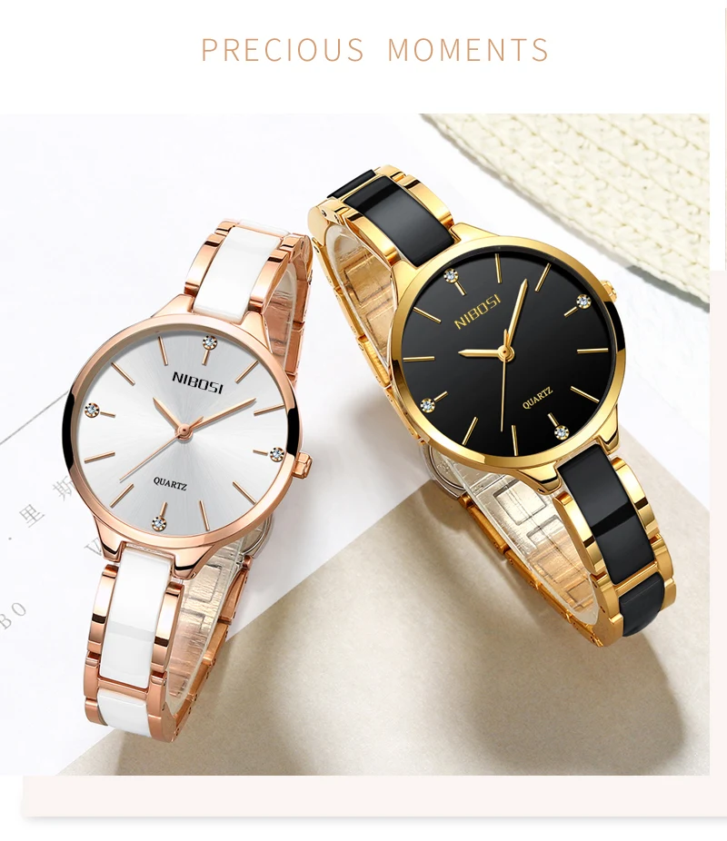 Relojes Para Mujer NIBOSI Women Watches Bracelet Watch Ladies Wrist Watch Women Waterproof Fashion Casual Crystal Dial Rose Gold (3)