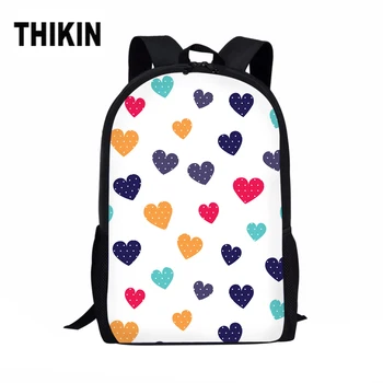 

THIKIN Fashion Women School Bags Love Wave Pattern School Bookbags Bagpack for Teenagers Girls Boys Laptop Backpacks Schoolbag