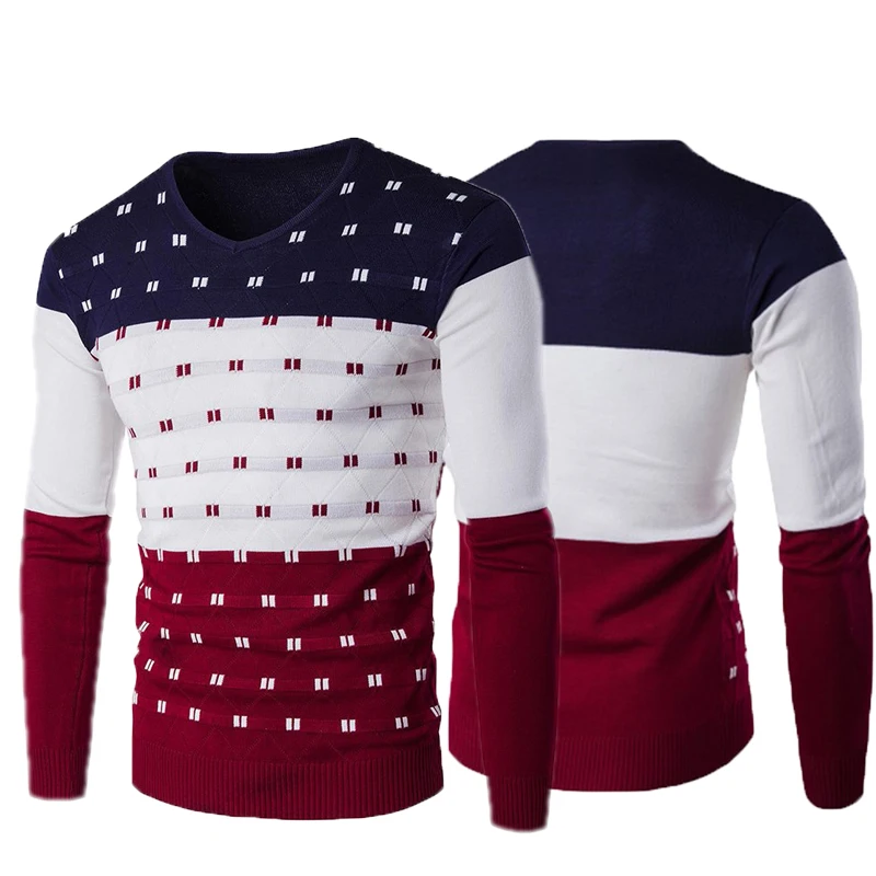 

2019 Autumn Winter New Casual Sweater Men Pattern Knitted Pullovers Fashion Slim Fit Christmas Gift Male Sweater