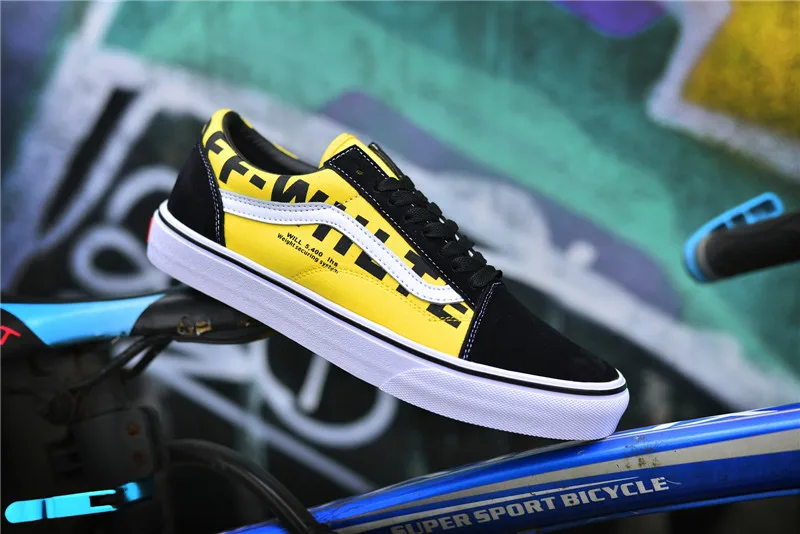 

Original VANS X OFF-WHITE Skateboarding Shoes Sneakers Classics Low-Top VANS Off The Wall Men's Sports Shoes YJ05 Size Eur 40-44