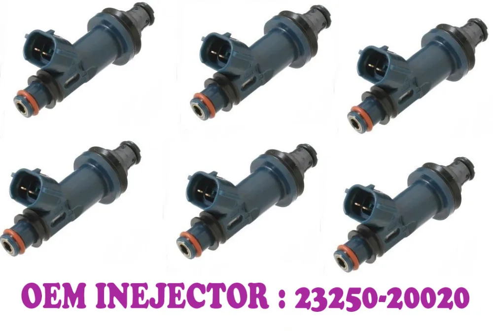 6 Pieces/lot ORIGINAL Fuel Injector 23250 0A020 ,23209 20020 , 23250