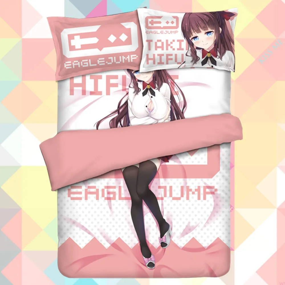 

Anime Cartoon new game Takimoto Hifumi Quilt Cover Soft Printed Bedding Set Duvet Cover Set 4pc No.CP170009