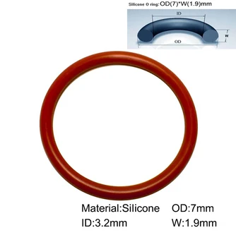 

100piece 7mm*3.2mm*1.9mm Silicone o-ring dichtung Red Gasket of motorcycle part/consumer product