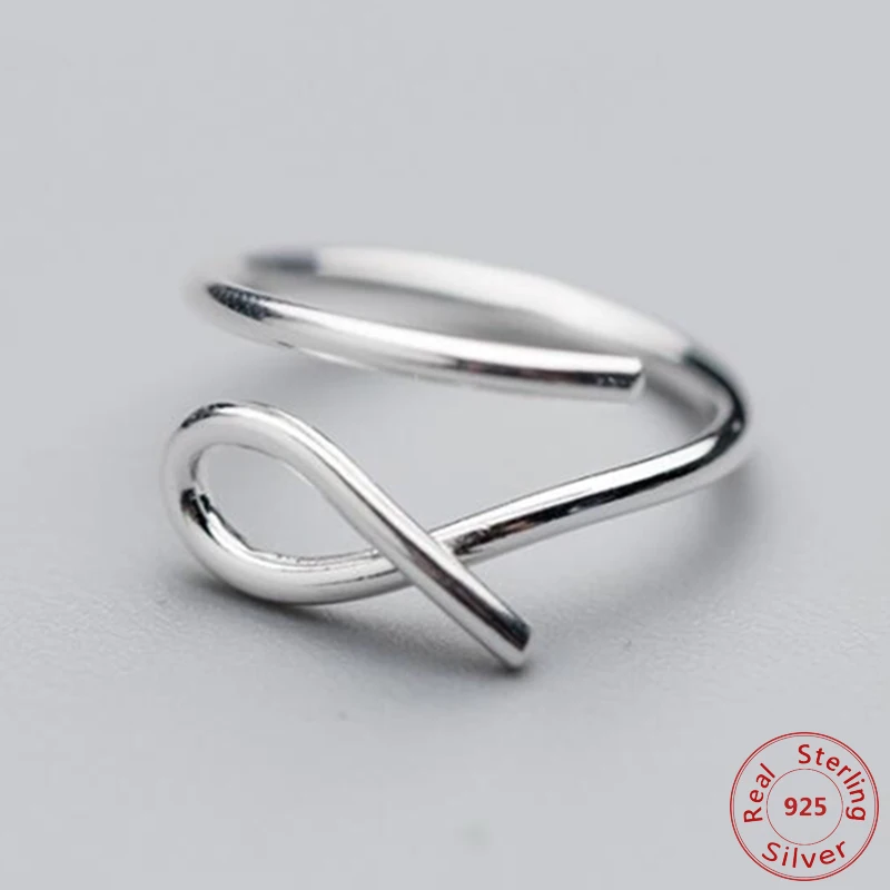 

Factory Price 100% 925 Sterling Silver Ring Fashion Minimalism Open Line Ring Fine Daily Jewelry for Female Engagement Ring