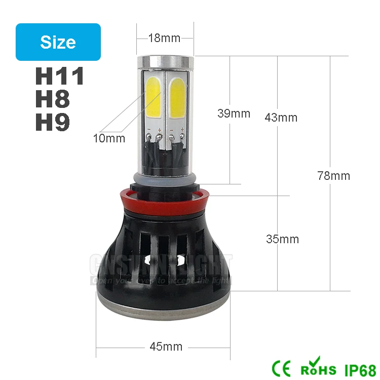 H4 H7 H13 H11 H1 9005 9006 COB LED Headlight 80W 8000LM Super Brigh Car LED Headlights Bulb Head Lamp Fog Light Pure White 6000K (14)