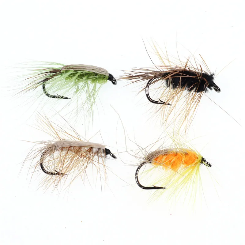 10 шт. черные шерстяные Червячные коричневые Caddis Nymph Fly олень волосы жук форель