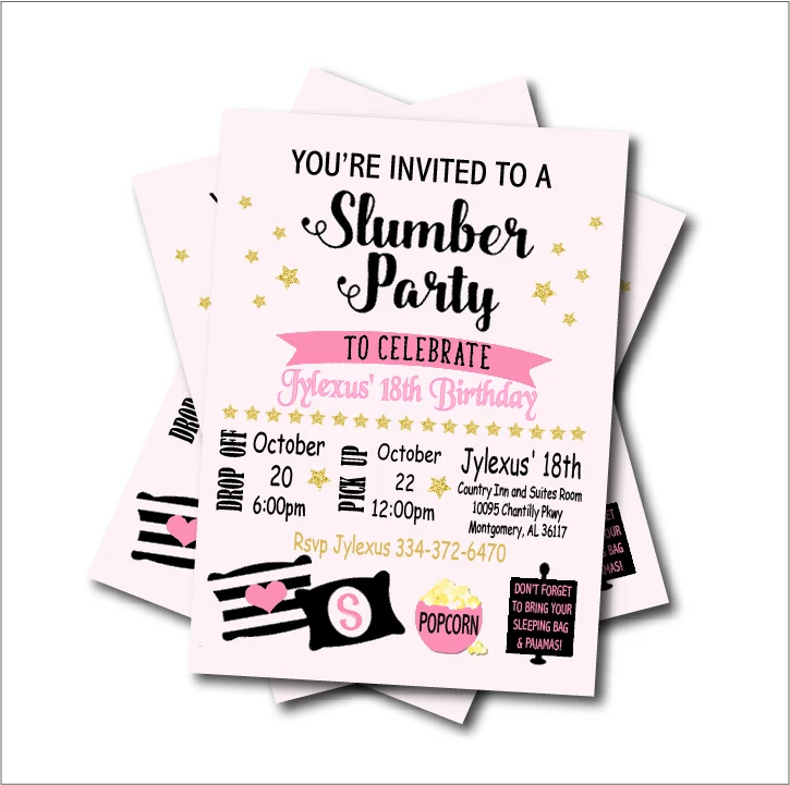Adult Slumber Party Invitations 1