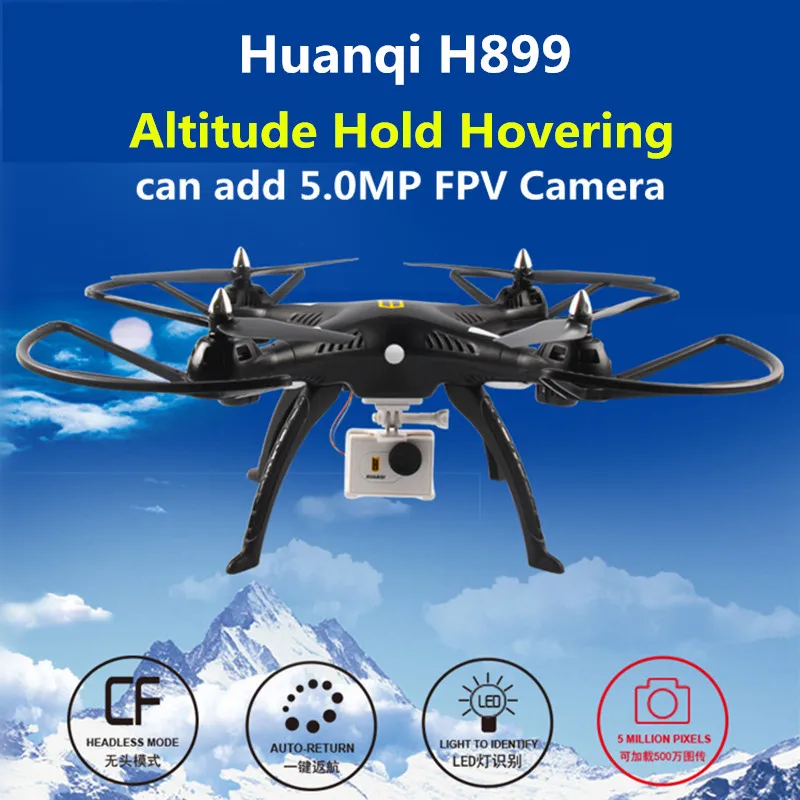 Professional Drones HQ H899 Big Quadcopter 2.4G One Key Return RC Helicopter Can + Gopro Xiaoyi SJCAM Camera VS MJX X101 X8W X8G