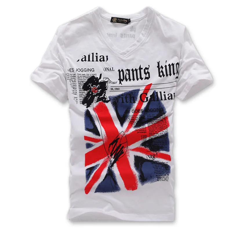 Goede 2019 t shirts Korte Mouwen slim fit 100% katoen V hals t shirt voor mannen gratis verzending 2 kleuren 9 size