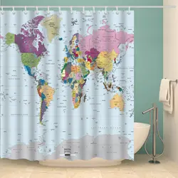 Стойкая водонепроницаемая ткань, постоянный Настольный душ Шторка для ванной карта мира печати занавес для ванной s rideau de douche #45