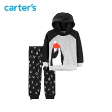 Carter’s 2-Piece Penguin Fleece Hoodie & Jogger Set Fleece Long sleeve hooded pullover cotton boys clothes set 249G799