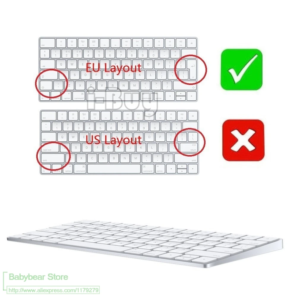 For Apple Magic Keyboard Silicone Keyboard Cover Protector for Magic Keyboard Euro EU ENGLISH European Magic wireless Keyboard