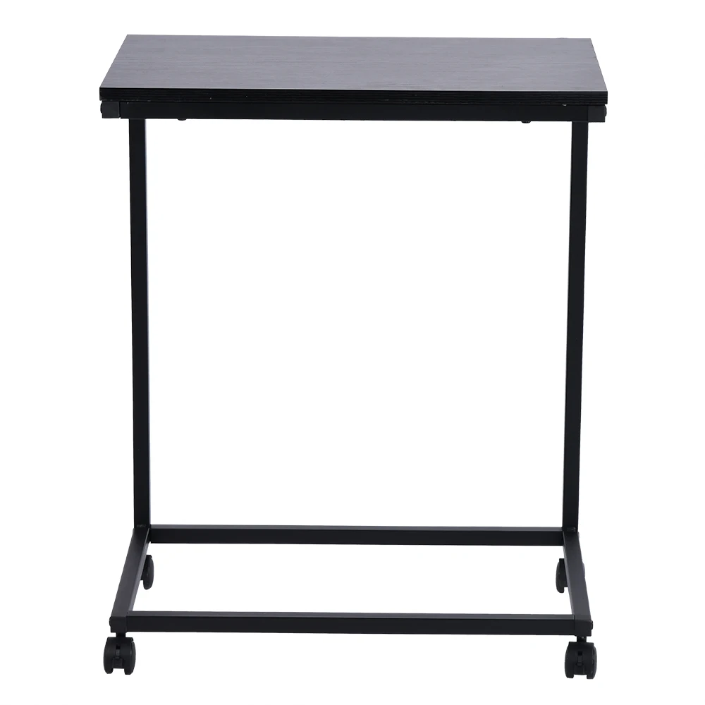 

Simple Removable Iron Sofa Accent Table with Wheel Snack End Table Coffee Table Mobile Side Table Black Willow Color - US Stock