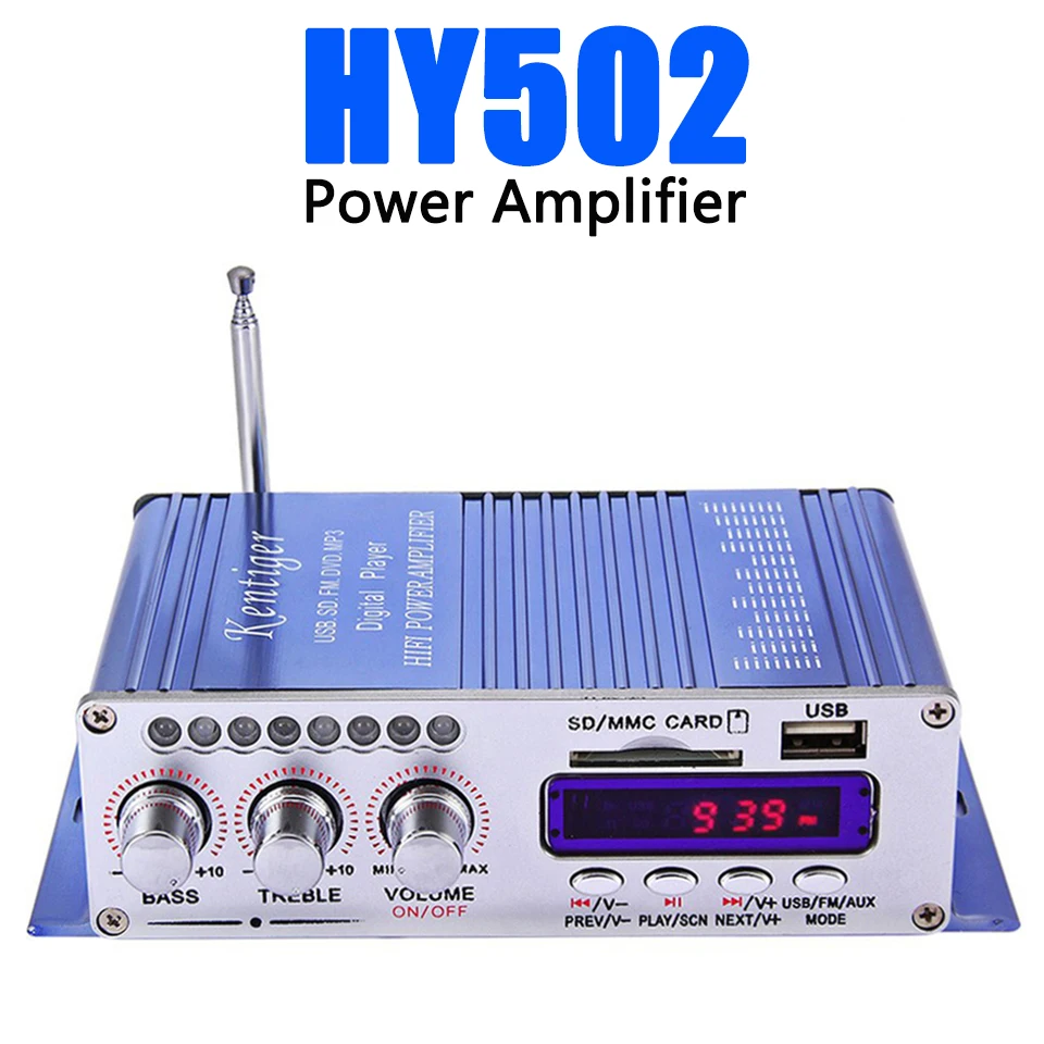 Hi Fi HY502 аудио усилитель мощности USB MP3 DVD CD FM SD цифровой плеер для мотоцикла авто