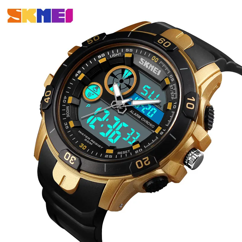 SKMEI мужские наручные спортивные часы для бега многофункциональные электронные цифровые наручные часы светящийся Секундомер Будильник